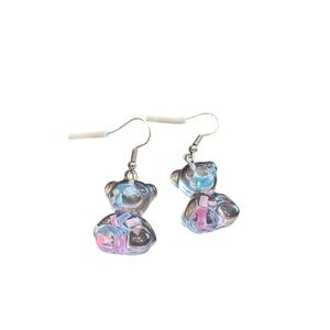 Fun Clear Bear Drop Earrings with Sprinkle Accents